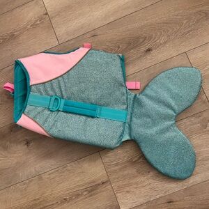 Dog Life Jacket Size M Mermaid Tail in Pink and Teal